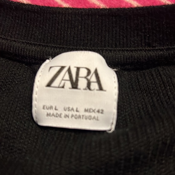 ZARA Men’s black ribbed crew neck Sz L washed not worn! - Picture 3 of 3